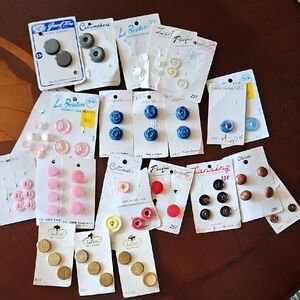 Assorted New "Old Stock" Vintage Buttons on their Original Packaging Cards